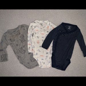 Carters Boys 9M Long Sleeve Bodysuits